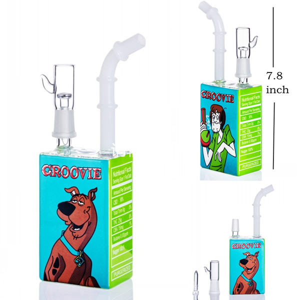 

New 14mm Hitman Glass Bong Juice Box Rig 7.8 Inch Colorful Oil Rigs Juice Box Square Beaker Heady Glass Bongs for Smoking