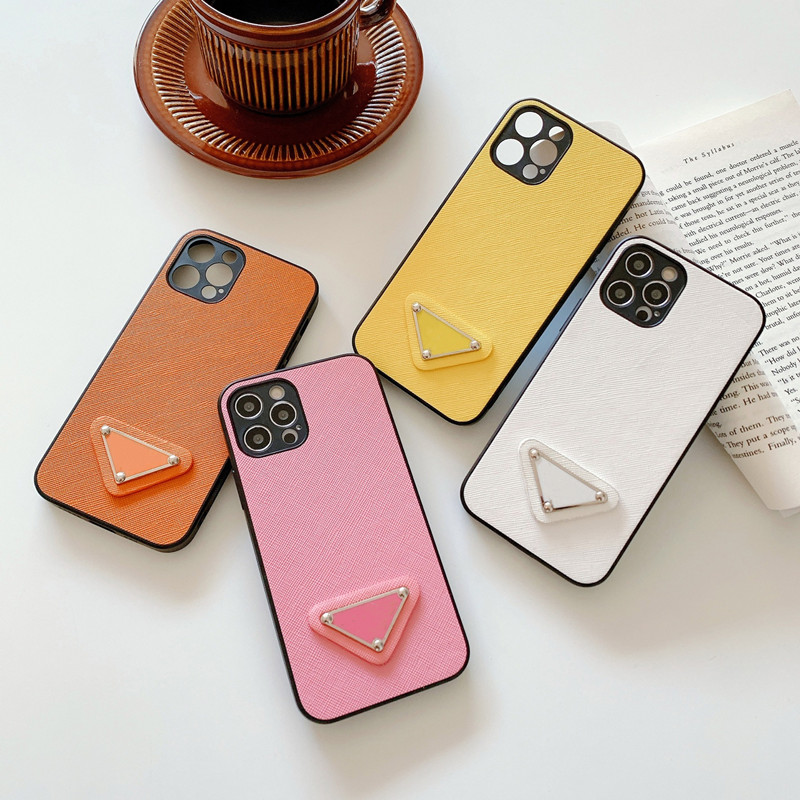 

Fashion Shockproof Phone cases for iPhone 13 11 12 pro max mini X XR XSMAX 7 8 Plus full cover Luxurys Designers Leather shell, Orange