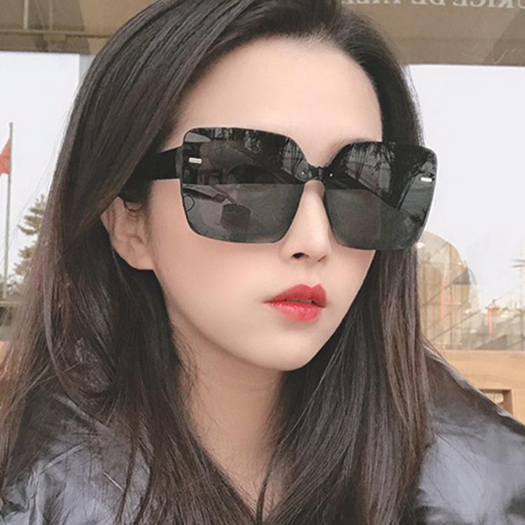 

Sunglasses Ins Glasses Square Frameless Ladies Big Frame UV Protection