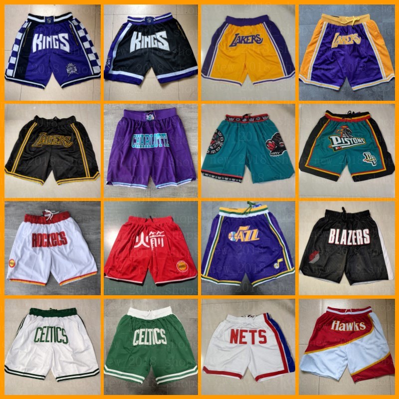 

Houston Rocket Milwaukee Buck Utah Jazz Denver Nuggets Just Basketball Shorts DON Mitchell & Ness Pocket Shorts, Black;red