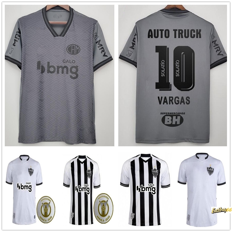 

2020 2021 Atletico Mineiro Soccer Jerseys 10 R.oliveira 9 V.chara Custom 20 21 Home Away Third White Black Grey Football Shirt, Black;yellow