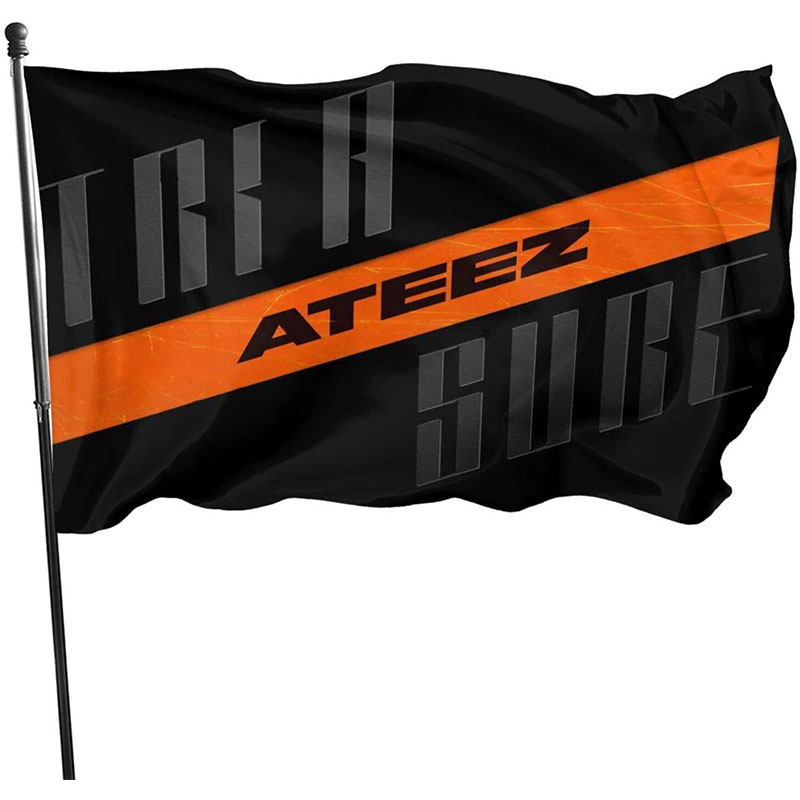 

ATEEZ Flag Vivid Color and UV Fade Resistant with Brass Grommets 3 X 5 Feet 3x5'' Flag