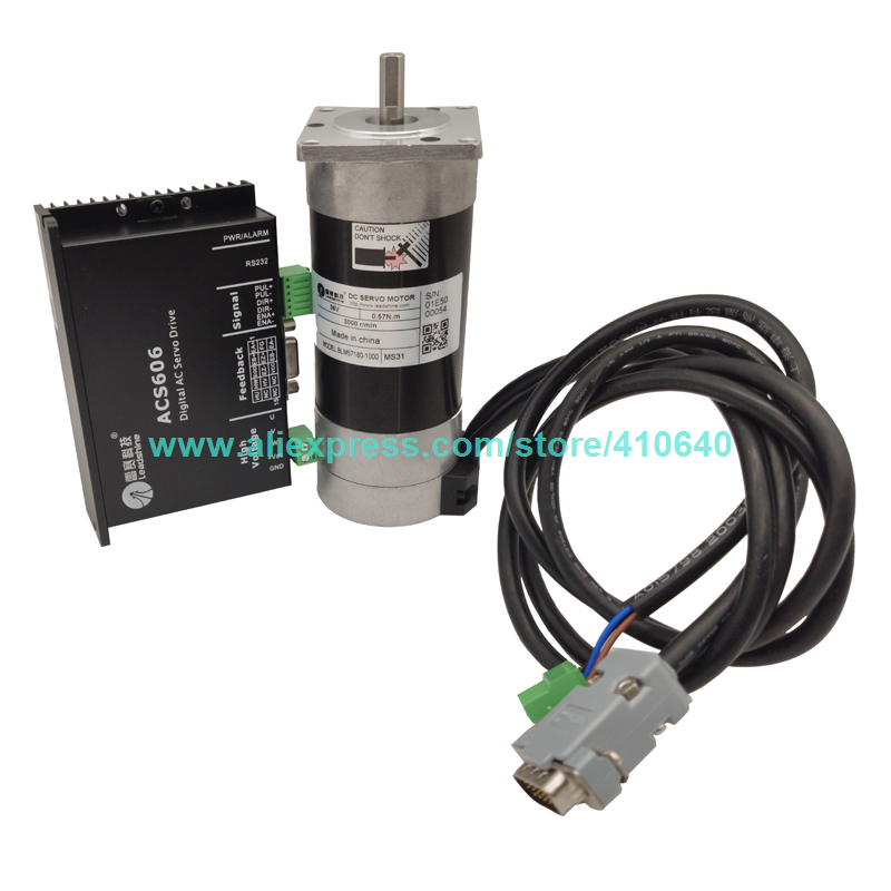 Genuine Leadshine Servo Motor BLM57180 ( Square Flange ) and Leadshine Servo Drive ACS606 with Encoder Cable And Tuning Cabl-image-654181376
