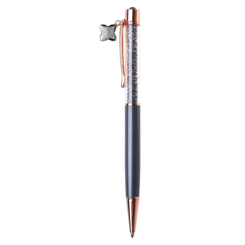 

Beautiful Ballpoint Pen Fashion Crystal Pendant Writing Stationery Metal 090F Pens, Blue;orange