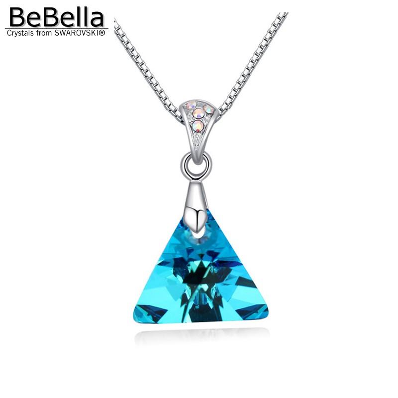 

Pendant Necklaces BeBella Triangle Crystal Necklace With Crystals From Fashion Jewelry For Women Girl Girlfriend Party Gift