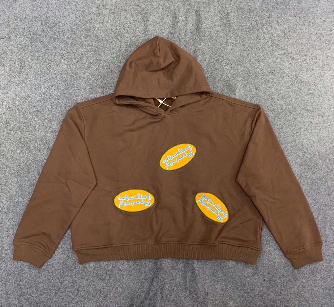 

2021 New the Best Quality Cyprus Pound Arabic Letter Embroidered Hoodie Men's and Women's Wear Kanye West Hip Hop Street Famous Hat Cotton P, Brown