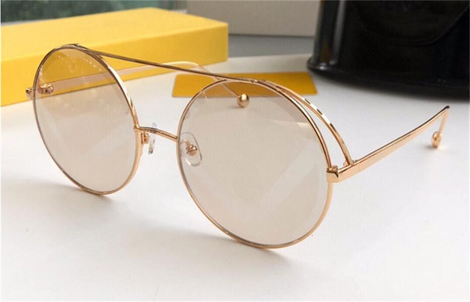 

New fashion design sunglasses 0285S round metal frame popular avant-garde style selling uv400 protective glasses top quality, White;black