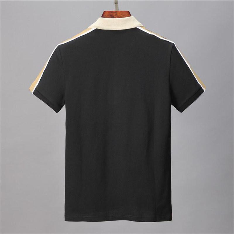 

2021 designer shirt Luxury t shirts snake bee floral embroidery mens polos High street fashion stripe print T-shirt