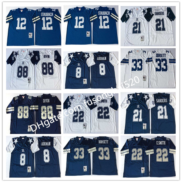 

NCAA Top Vintage Football #8 Troy Aikman 12 Roger Staubach 21 Deion Sanders 22 Emmitt Smith 33 Tony Dorsett 88 Michael Irvin College Jerseys