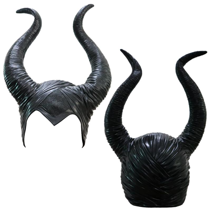 

Party Hats Halloween Cosplay Horns Mask Black Helmet Cap Wig April Fool'S Day Toys Props Men Women