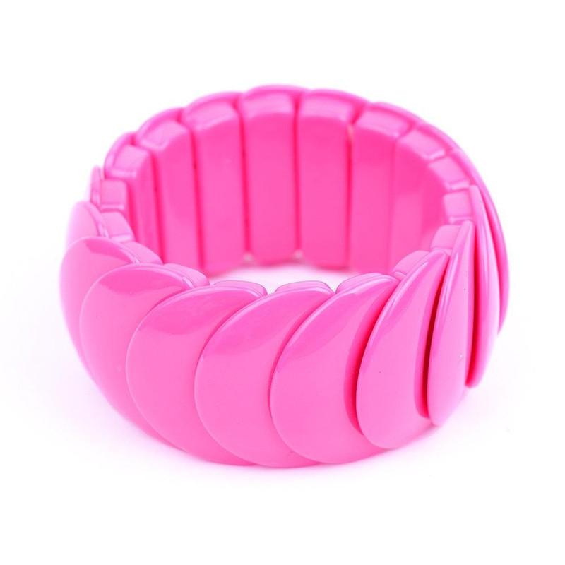 

Bangle 2021 Classic Fashion Wide Bracelets Bangles Stretch Acrylic Link Bracelet Hand Charm Simple Party Jewelry For Women Girls