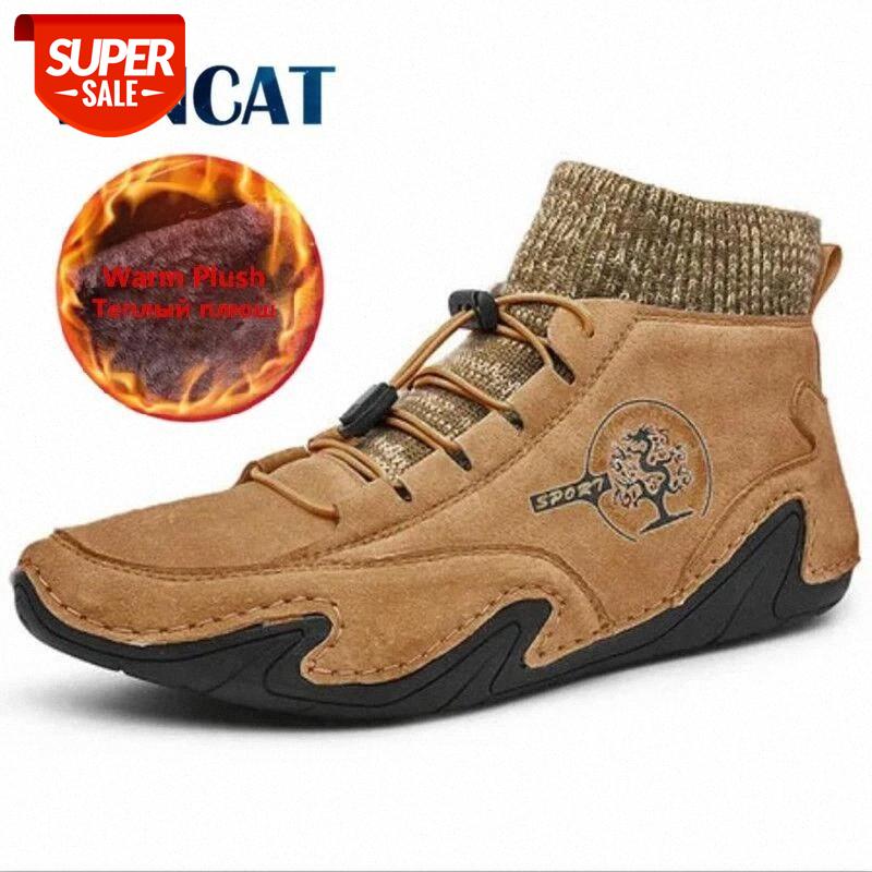 

Brand Men Winter Boots Fashion Leather Men's Boots Warm Plush Men Snow Outdoor Light Casual Shoes Shoes Size 38-48 #0n5r