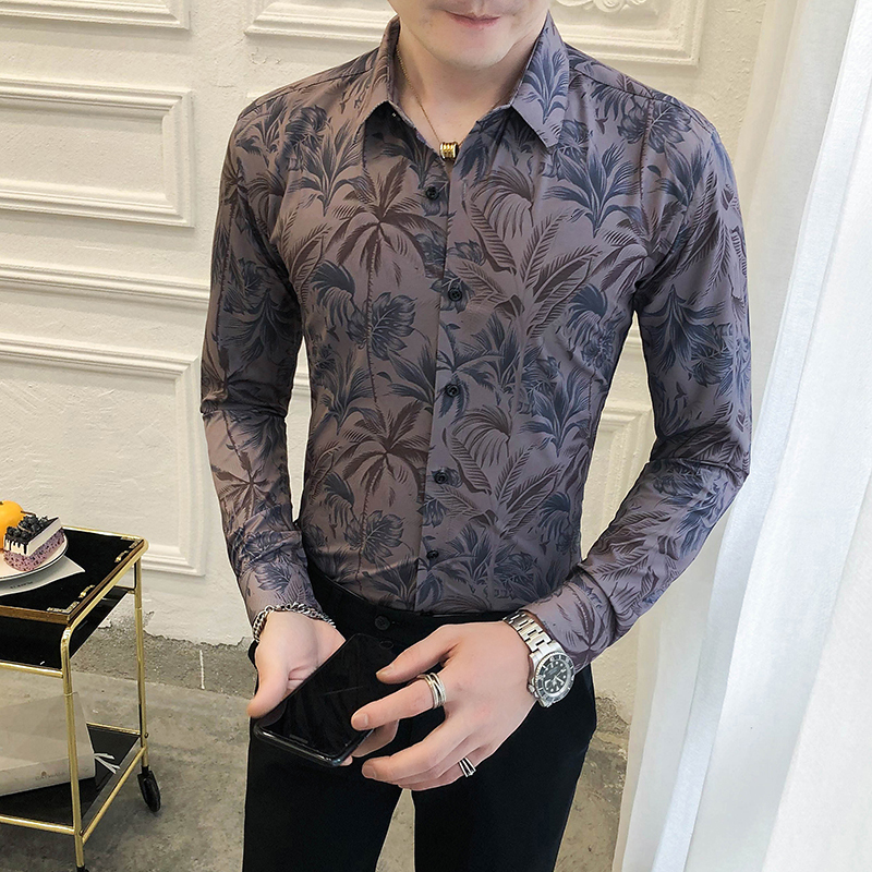 

2021 New High-quality Business Shirt of Shape Long Sleeve Casual Thin Men's Shirts Fit the Whole Game Streetwear Tuxedo Ed Qq5d, As the photo show