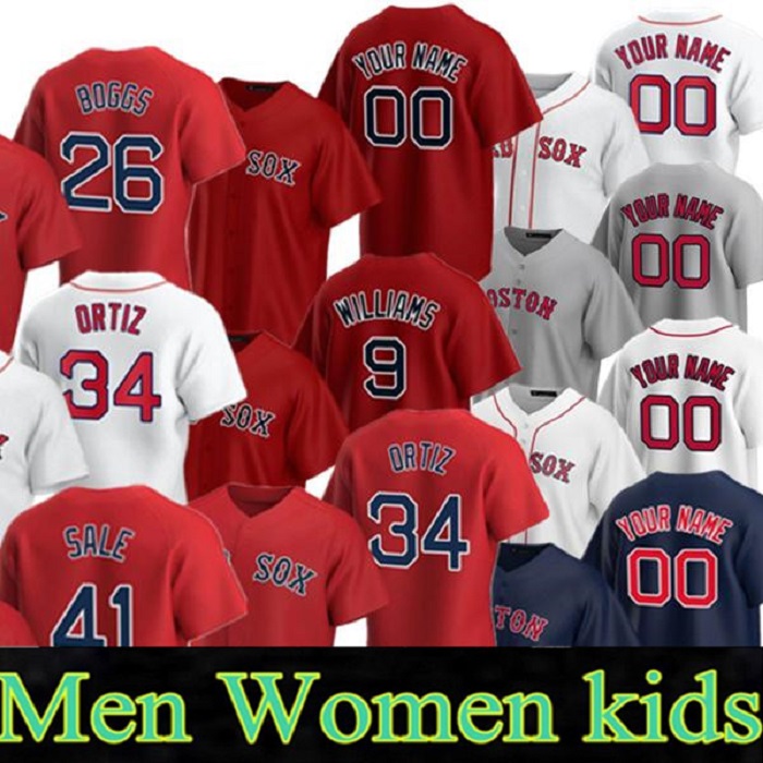 

Custom NEW Baseball Jersey 41 Chris Sale 50 Mookie Betts 34 David Ortiz 28 JD Martinez 19 Bradley Jr. 15 Pedroia 16 Benintendi jerse, Colour 3