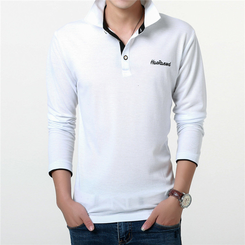 

New 2021 Homens Bordado Tipo Masculino Casual Algodo Polo Manga Longa Camisas Para Homem Tamanho 3xl Branco Preto Azul N1lh, Navy blue