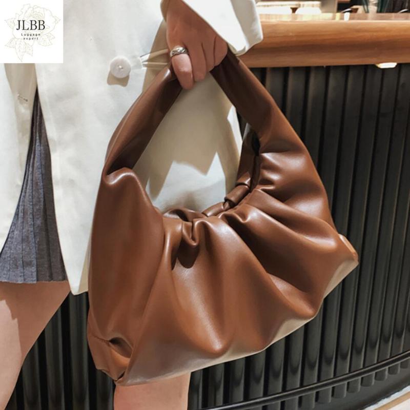 

Elegant Pleated Women's Handbag Designer Fluffy Leather Women's Shoulder Bag Vintage Armpit Bags for Women 2021 Brands Purses, Black