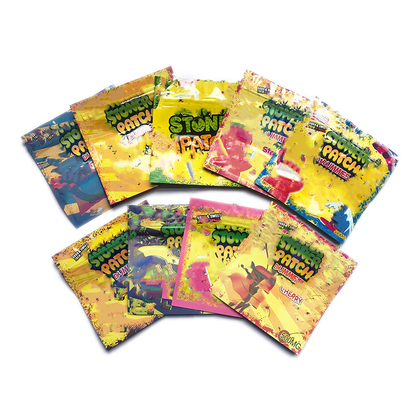 

Cannaburst Edibles Bag Patches Pouch Gummies Mylar Zipper Smell Proof Packing Bags Empty Foil Ziplock Packaging Sour Pack Gush