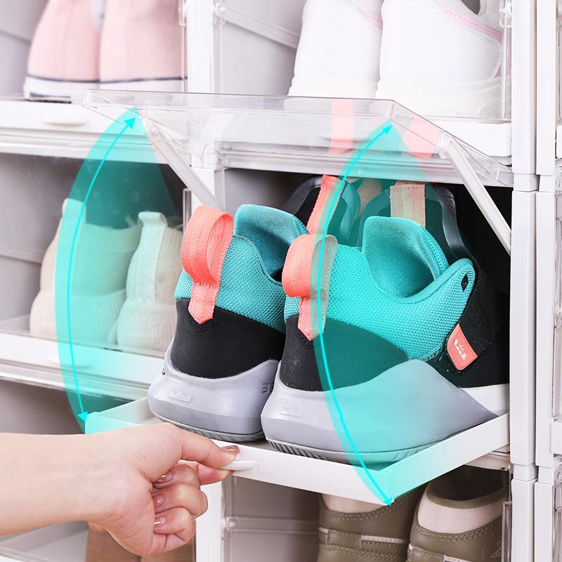 

Clothing & Wardrobe Storage 3pcs Shoe Box Set Multicolor Foldable Plastic Clear Home Organizer Rack Stack Display Single