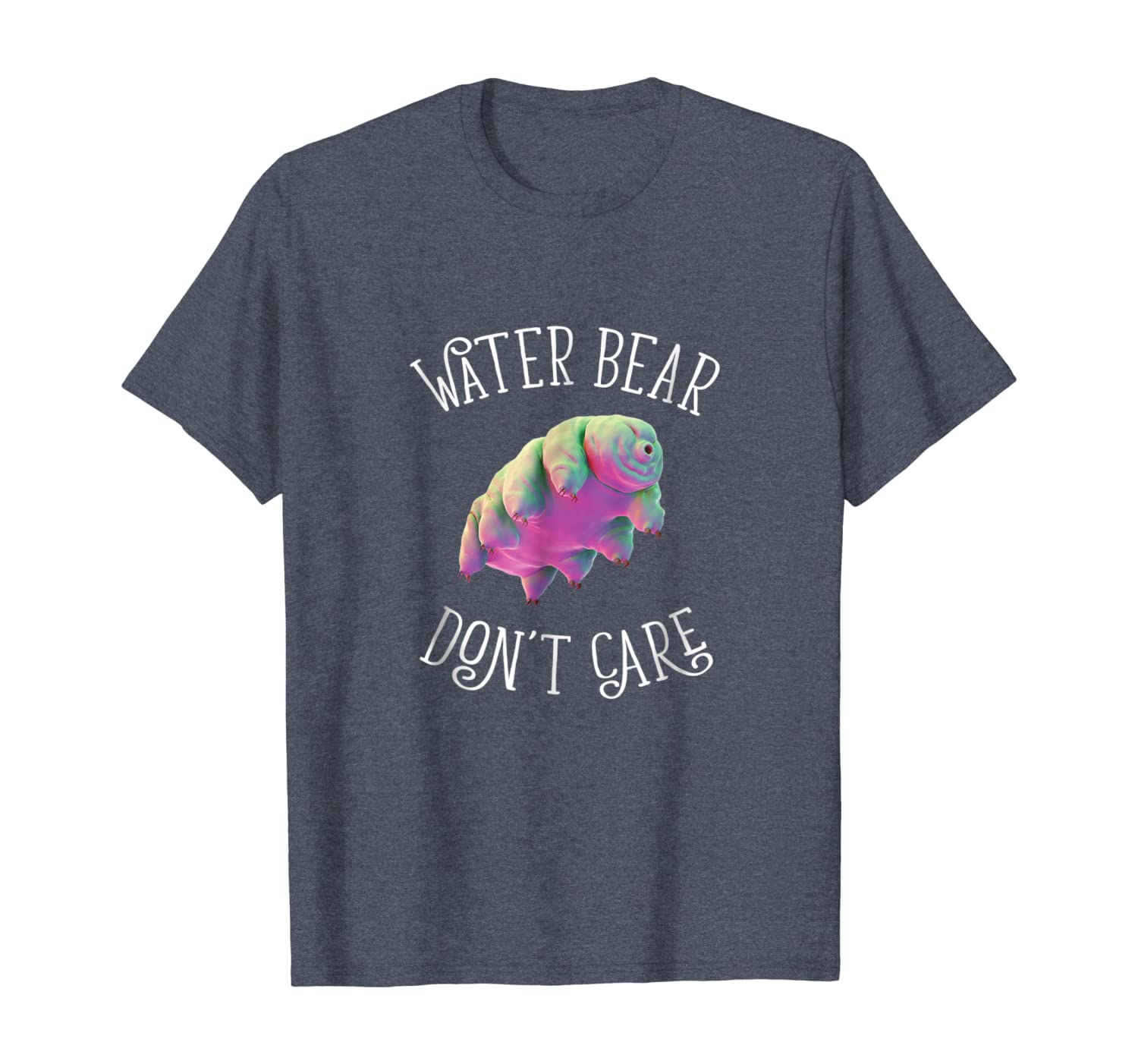 

water bear dont care biologist tshirt, White;black