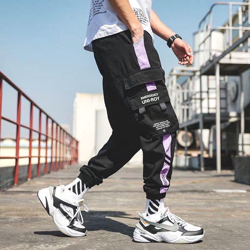 

Men's Pants Hip Streetwear Camouflage Joggers XXXL Men Ribbons Cotton Cargo Pant Trousers Elastic Waist Harem