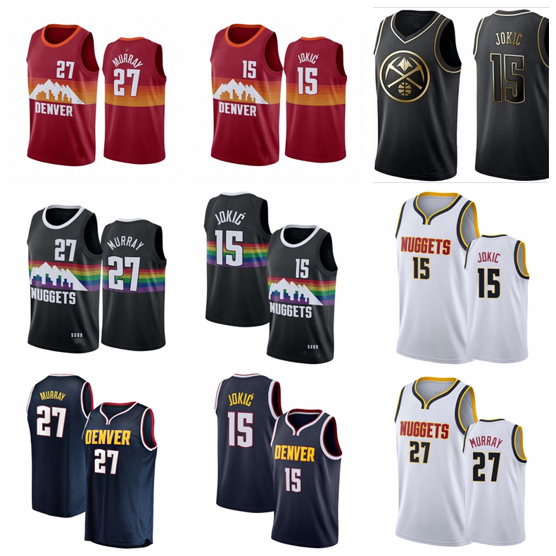 

basketball jerseys Denver Nuggets Nikola Jokic Jamal Murray Carter camiset , the court;Swingmen sew jersey, Black;red