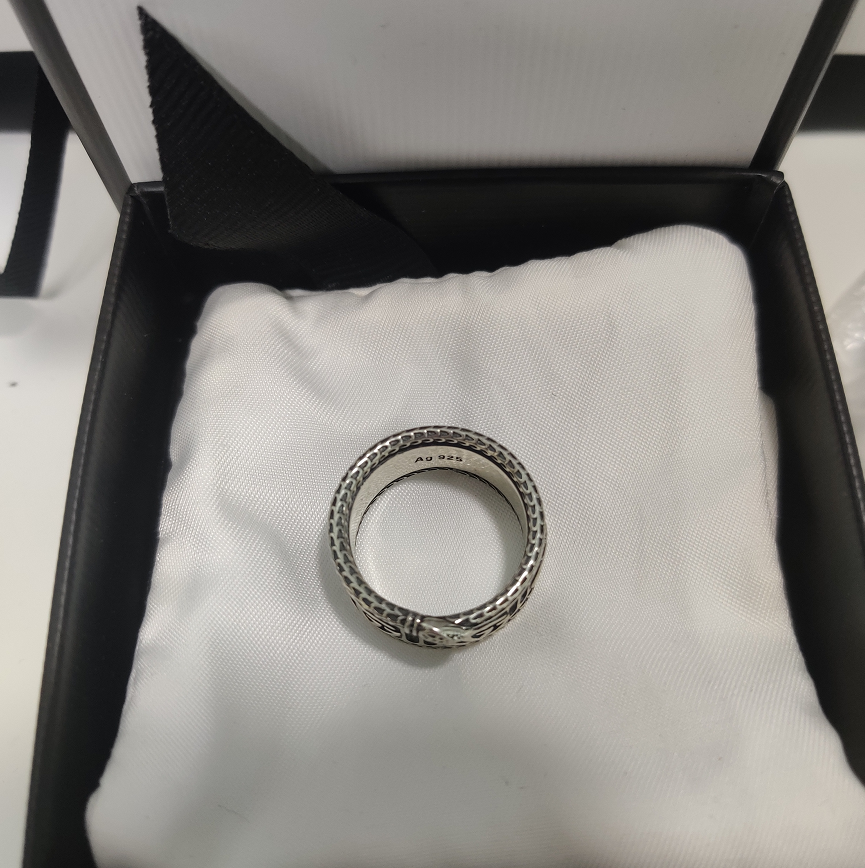 

Top Quality S925 Sterling Silver Ring Retro Personalized Animal Shape Snake Striped Ring Personality Trend Wild Ring Couple Rings