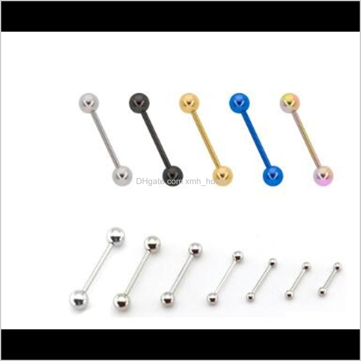 

Stainless Steel Barbell 16G Labret Ring Tragus Earring Ball Tongue Nipple Bar Piercing Black Gold Cartilage Rings Body Jewelry X0Moc V8Egw, Silver