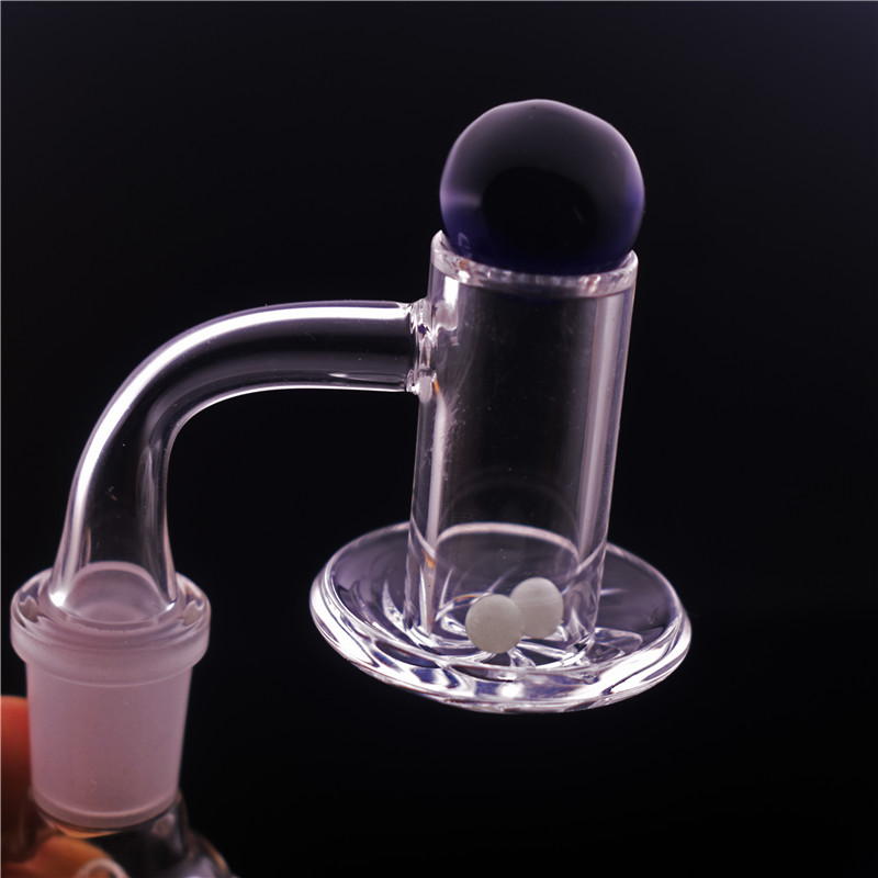 

Newest 20mm Cyclone Quartz Banger Nail with ball Carb Cap and Terp Pearl Bevel Edge Top Domeless banger nail for Dab Rig Bong
