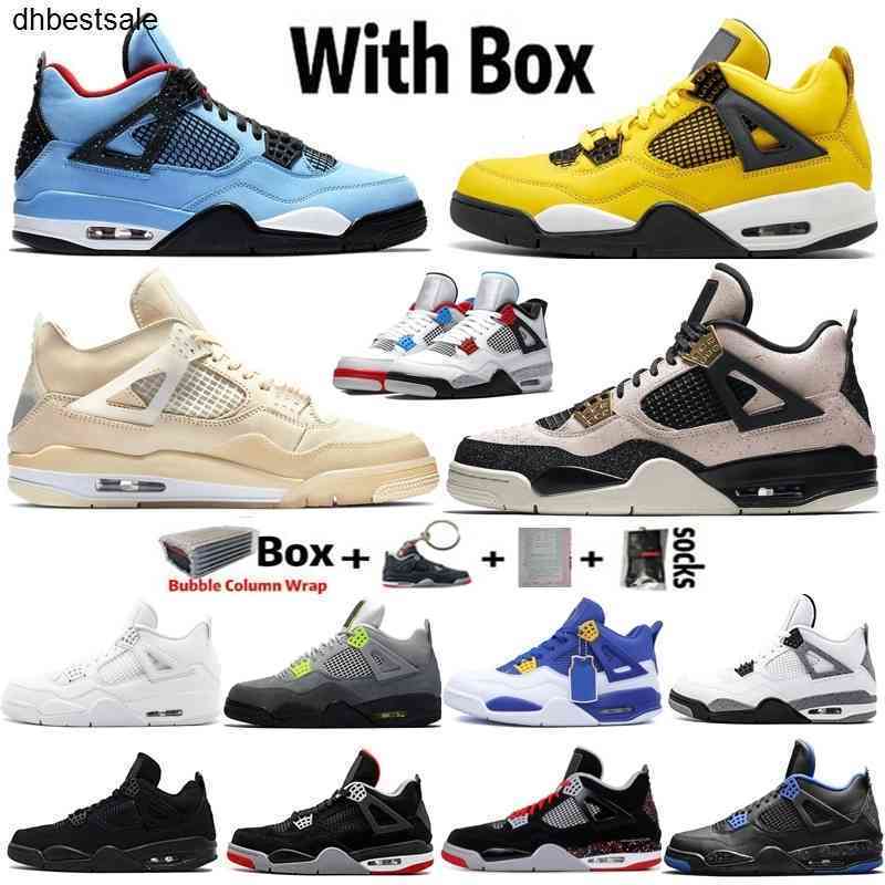 

top quality factory_footwear jumpman 4 sail neon bred denim white raptors black cat 4s mens basketball shoes women sneakers, 19