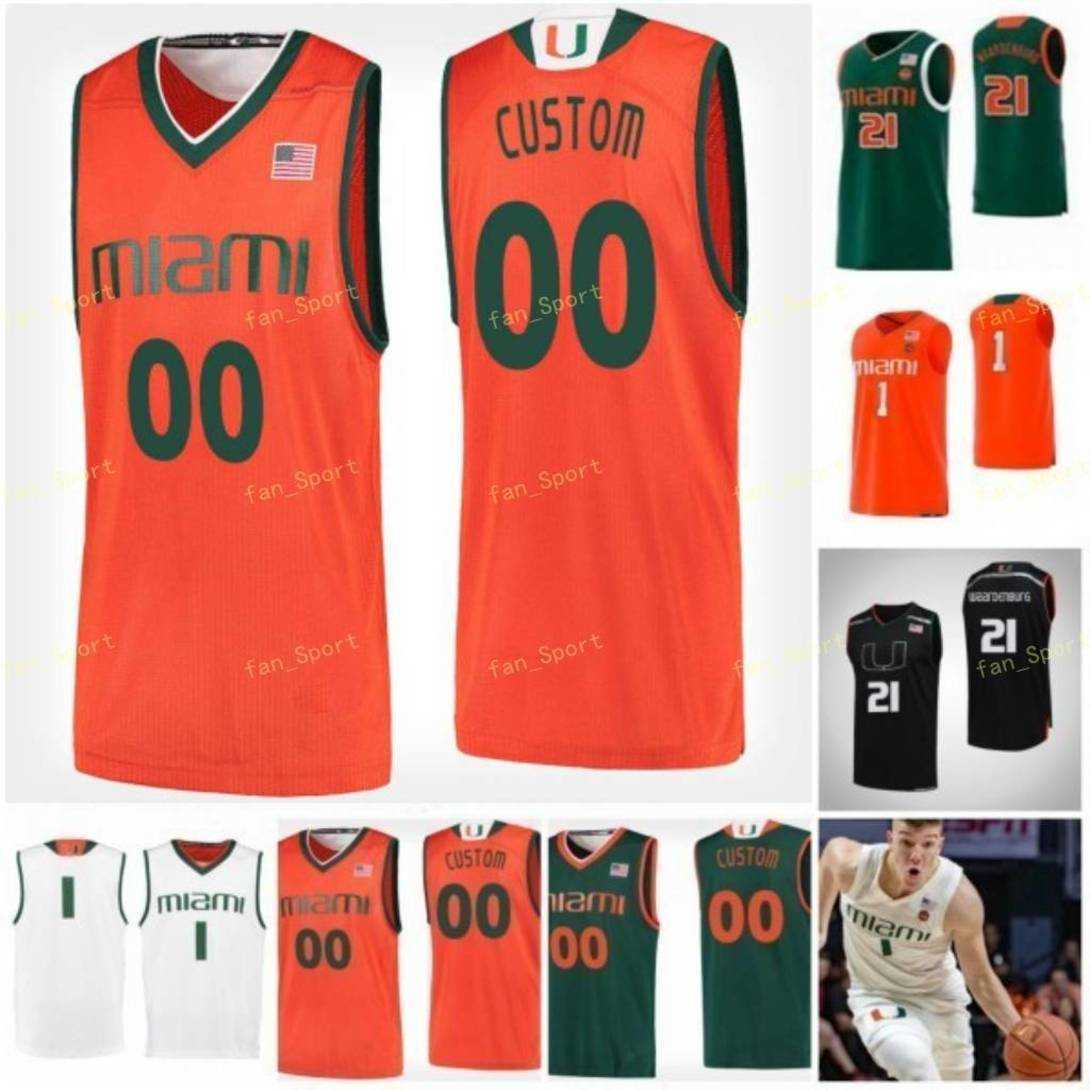 

NCAA College Miami Hurricanes Basketball Jersey 23 Kameron McGusty 4 Lonnie Walker IV 20 Dewan Hernandez Custom Stitched, As