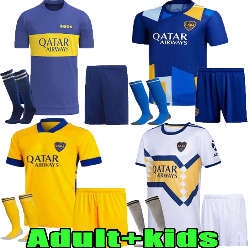 

Boca Juniors soccer jerseys set 2021 2022 Cristian Pavon TEVEZ CARLITOS MARADONA DE ROSSI Almendra SALVIO ABILA 20 21 22 CABJ Adult+ football shirt kits, 2021 home