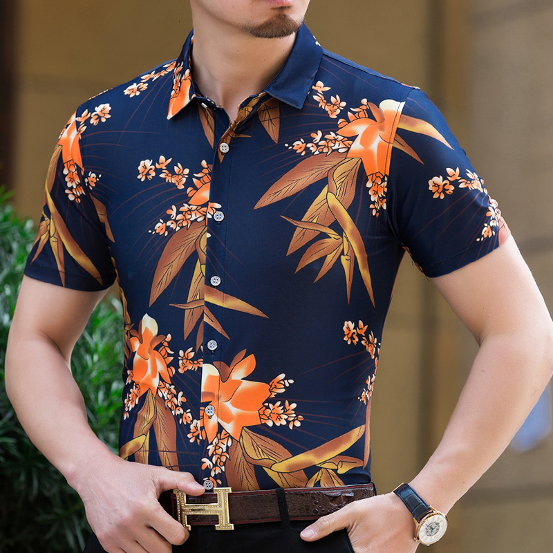 

New Hawaiian Style Casual 80% Silk Shirts Men's Short Sleeve Both Sides Chinese Nation Flower 2021 Beach Summer Clothes J3nv, 211 white