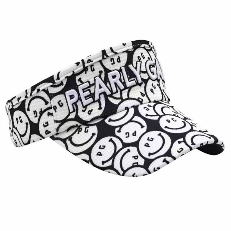 

High Quality Unisex Empty Top PG Golf Hat Dlack and White Cap Embroidered Sports Golf Cap 220615