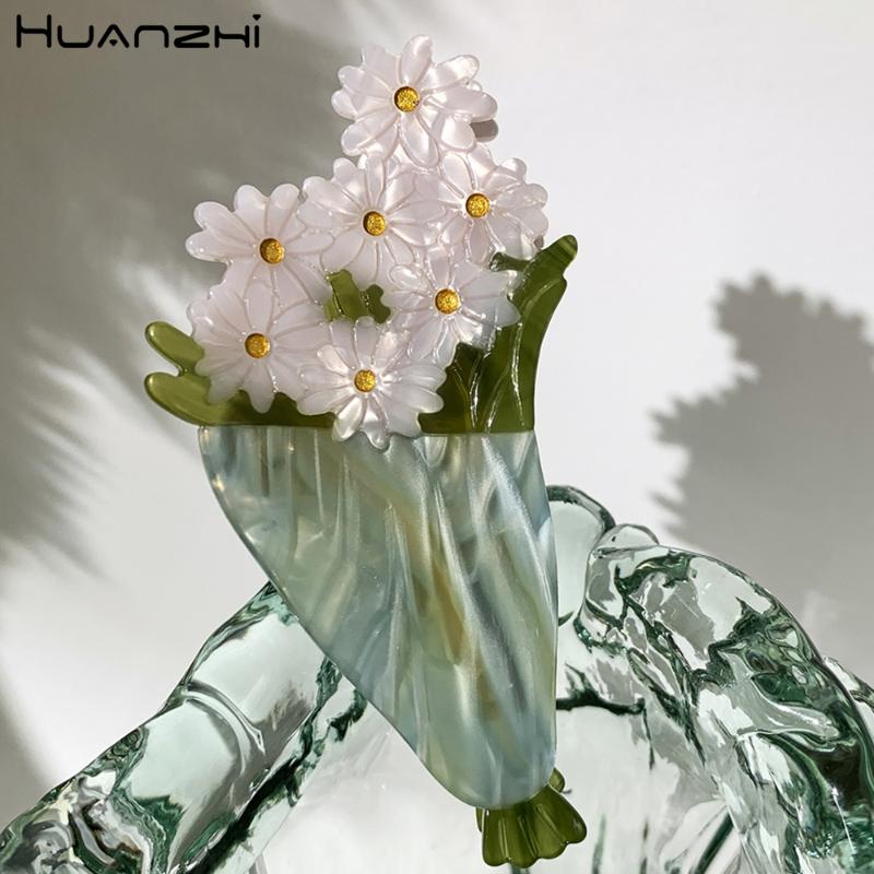 

Hair Clips & Barrettes HUANZHI 2021 French Romantic Daisy Flower Bunch Claw Clip For Women Girls Acetic Accessories Hairpin Headwear, Golden;silver