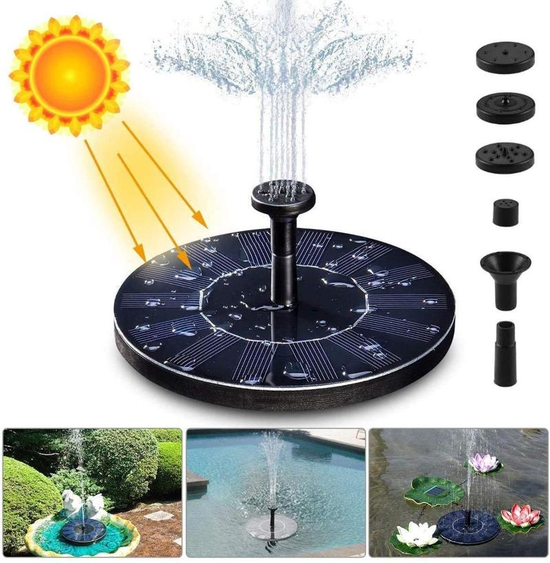 

6 Spray Patterns 1.5w Solar Fountain Pump Solar Powered Bird Bath Fountains Standing Floating For Birdbath Pond Pool Garden Yard