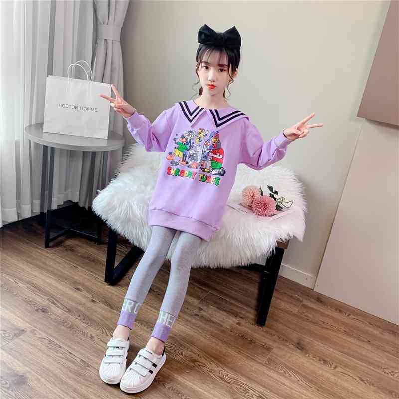 

Girls' Autumn 2021 new fashion net red girls' winter and autumn sweater fashionable children's sports two-piece suit