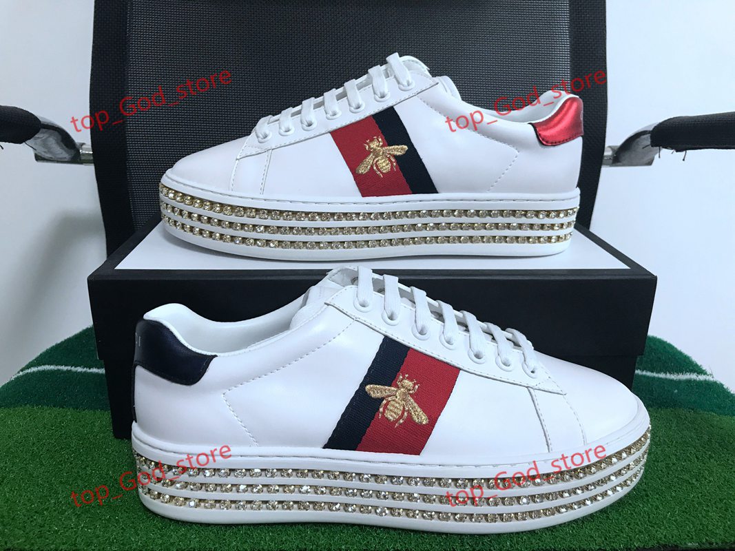 

2020 top hot Fashion Original Design Crystal shoes Bee Embroidery Fashion Shoes With Top Quality Genuine Leather size