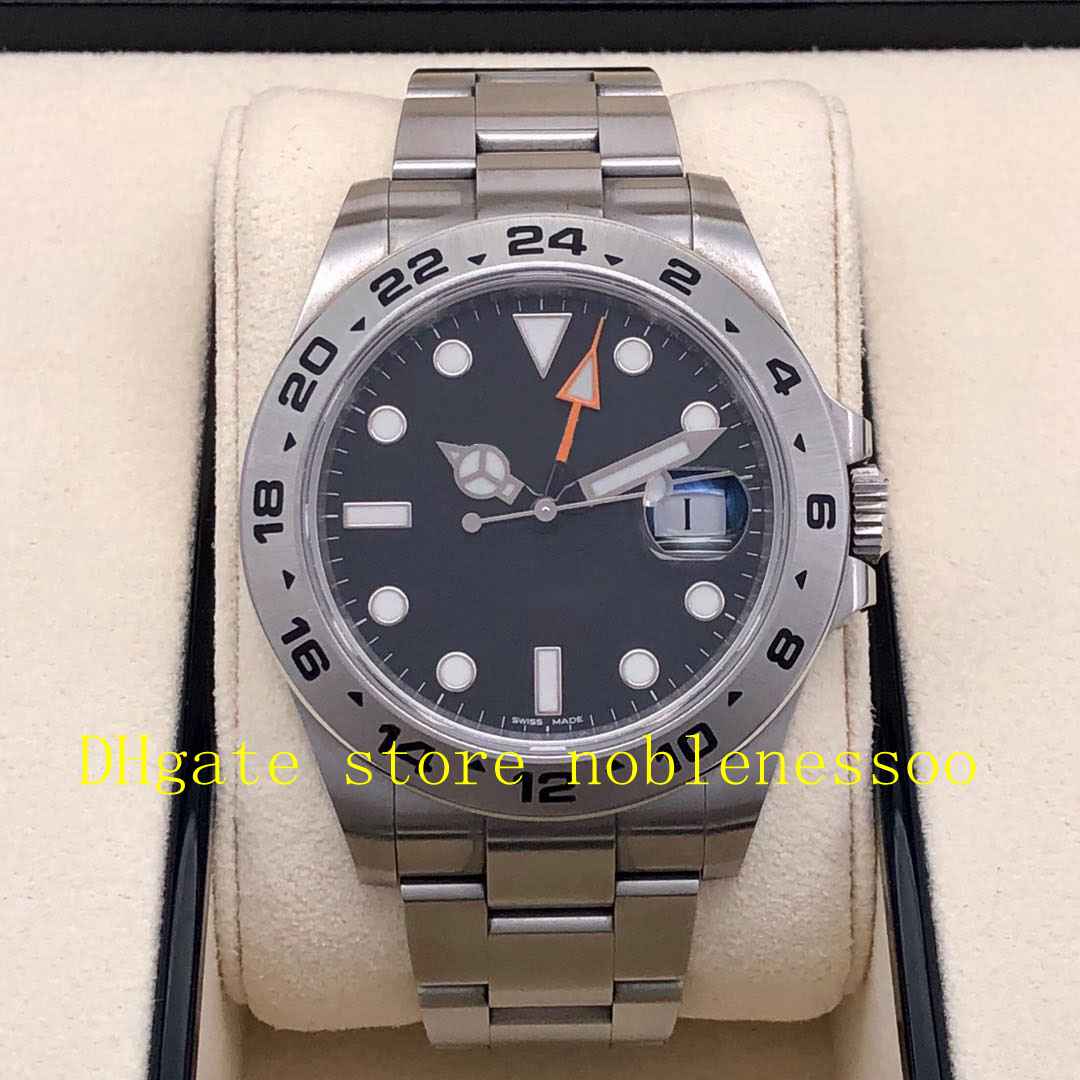 

3 Style Mens Automatic 42mm Black Orange Stainless Steel GMT Date Watch 216570 Polar White Orange Steel GMT Date Watch Men's Watches, Box