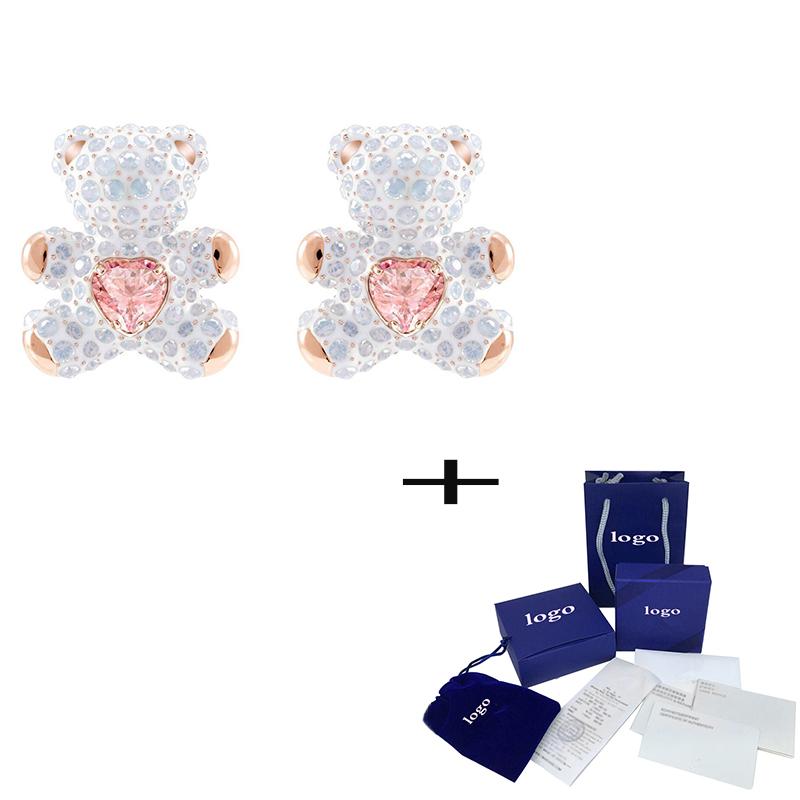 

Stud SWA Fashion Glamour Cute Teddy Pierced Earrings Elegant Women Luxury Jewelry To Send Girlfriends Romantic Birthday Gift