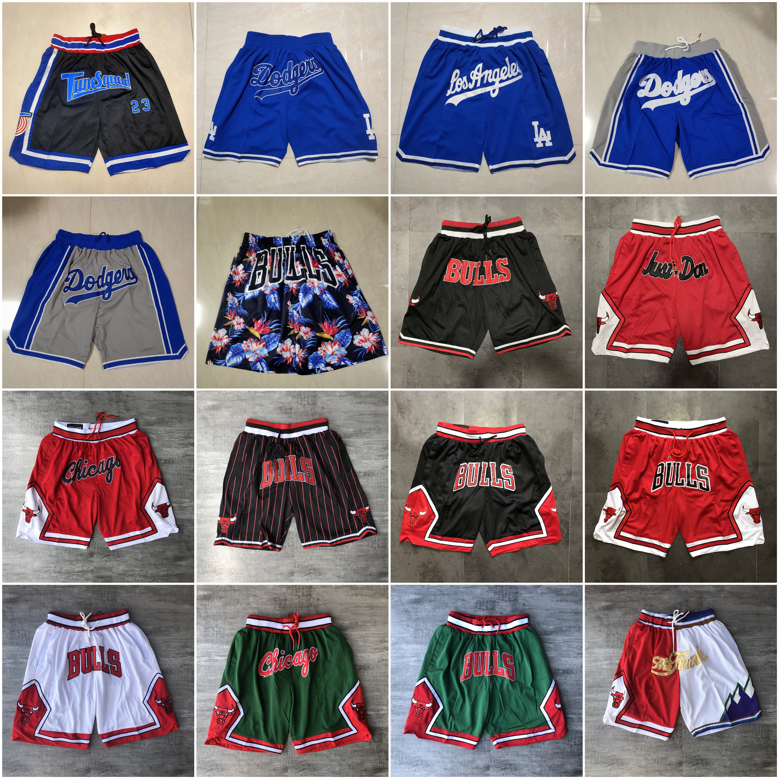 

2021 Team Basketball Short Don Co-Branded Dodgers Sport Shorts Hip Pop Pant With Pocket Zipper Sweatpants Black Blue Red Gray Mens Stitched Good