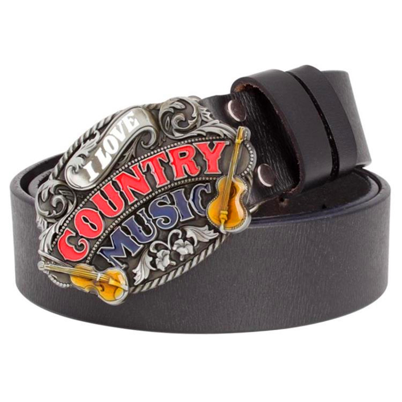 

2021 New Unique Men's Genuine Leather Musician Love Country Music Performer Style Show Decorative Personality Belt Gqnp, Black