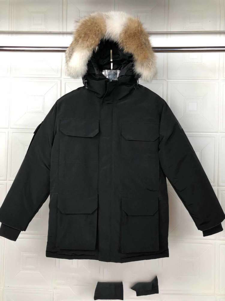 

Top Quality New Mens Fashion Parka Waterproof Windstopper Advanced Fabric Thick Down With Real Wolf Fur Winter Keep Warm Jacket Coat 2021, Black