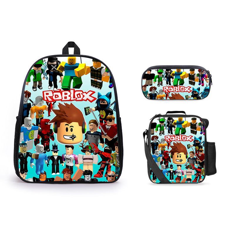 

Roblox Lego World Creative Student Schoolbag Three Piece Backpack Pencil Bag Satchel, Gift boxes only buy can't shipment