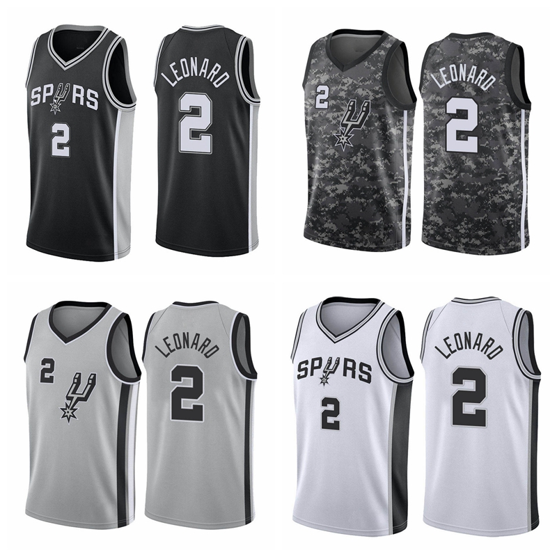 

San Antonio Spurs MEN Kawhi Leonard 2017-18 Association White Basketball Jersey, Black
