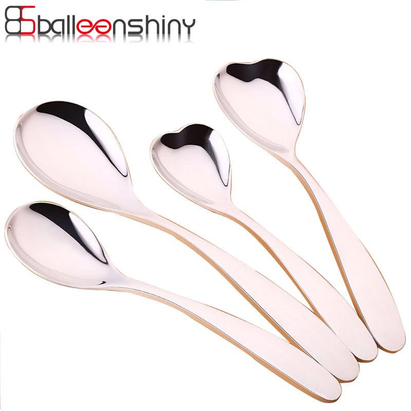 

BalleenShiny Mini Heart Shape Love Coffee Stir Spoon Stainless Steel Fine Polishing Dessert Cake Teaspoon Wedding Tableware