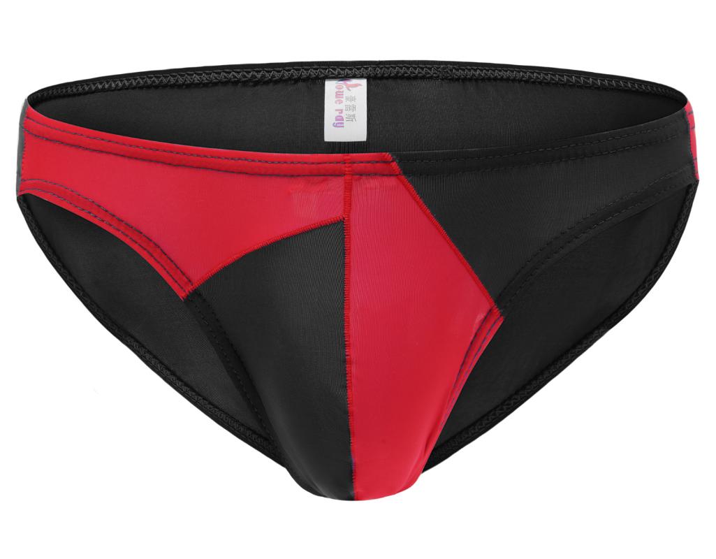 

Underpants 2021 Brand Howe Ray Men's Match Color Briefs Sexy Ice Silk Breathable Thin Underwear Transparent Male Gay Panties