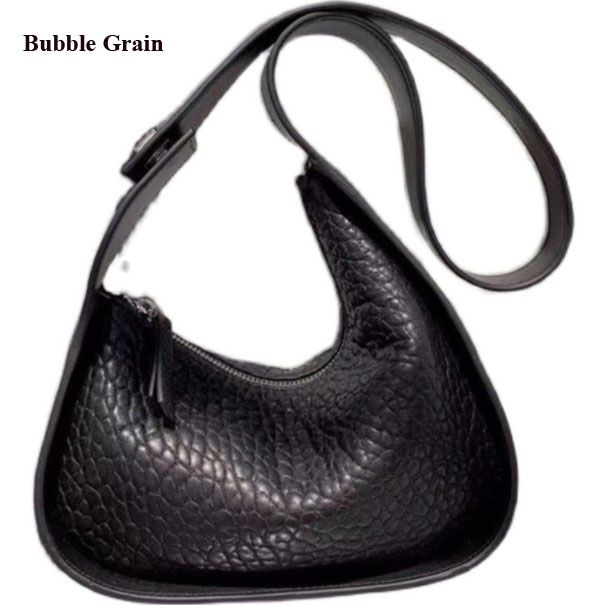 

Women fashion shoulder bags 23cm small half moon shape Cross body zipper closure soft real leather handy clutches cost prices on sale, Black