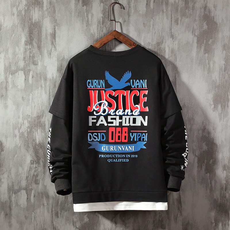 

2021 New Justice Letter Print Men Women Casual Hooded Printed Popular Fleece Man Sweatshirt Homme Brand Clothing Uee8, Blue