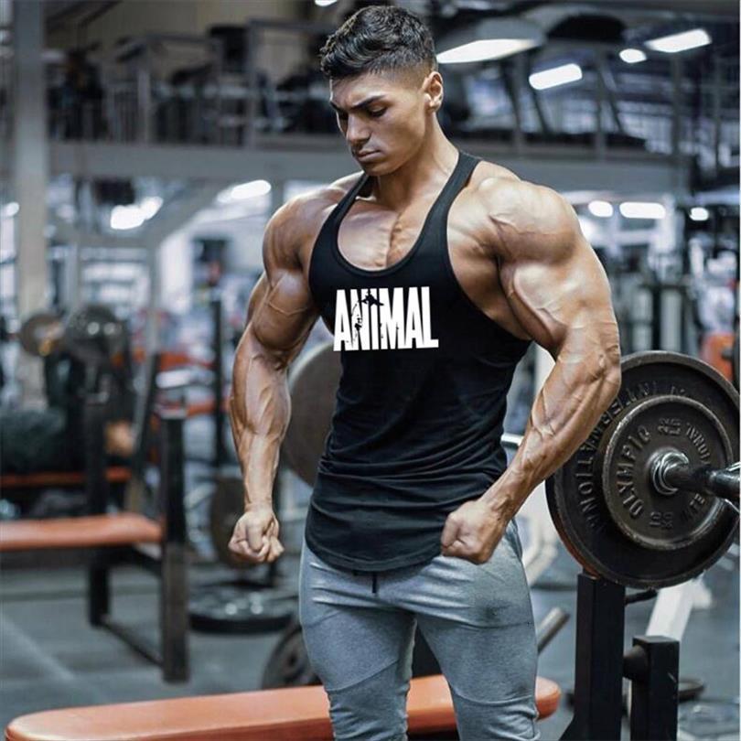 Printed Animal Letter Gyms Mens Top Tank Sleeveless Tanktops Bodybuilding Fitness Singlets Workout Clothes-image-711525015