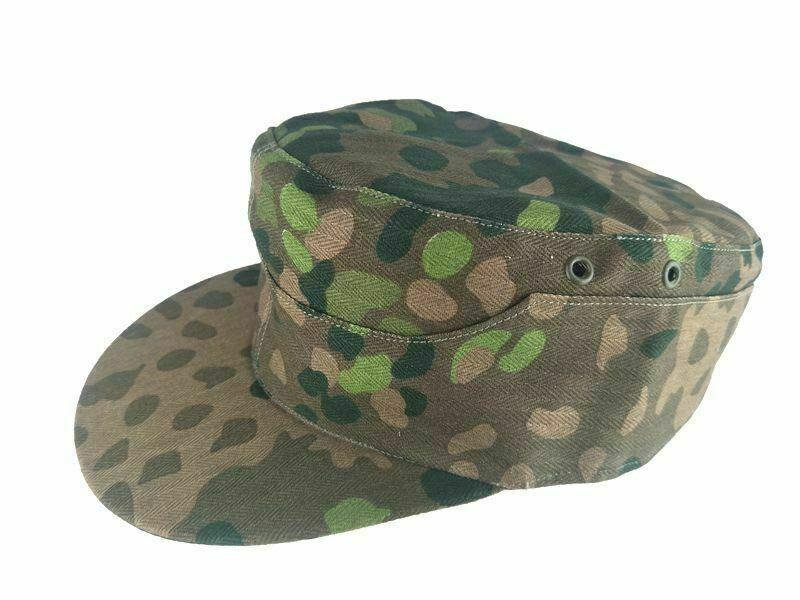 

Wide Brim Hats German Elite Dot44 Peas Camo Field Cap WWII Soldier Hat In Sizes Military Reproduction, Green